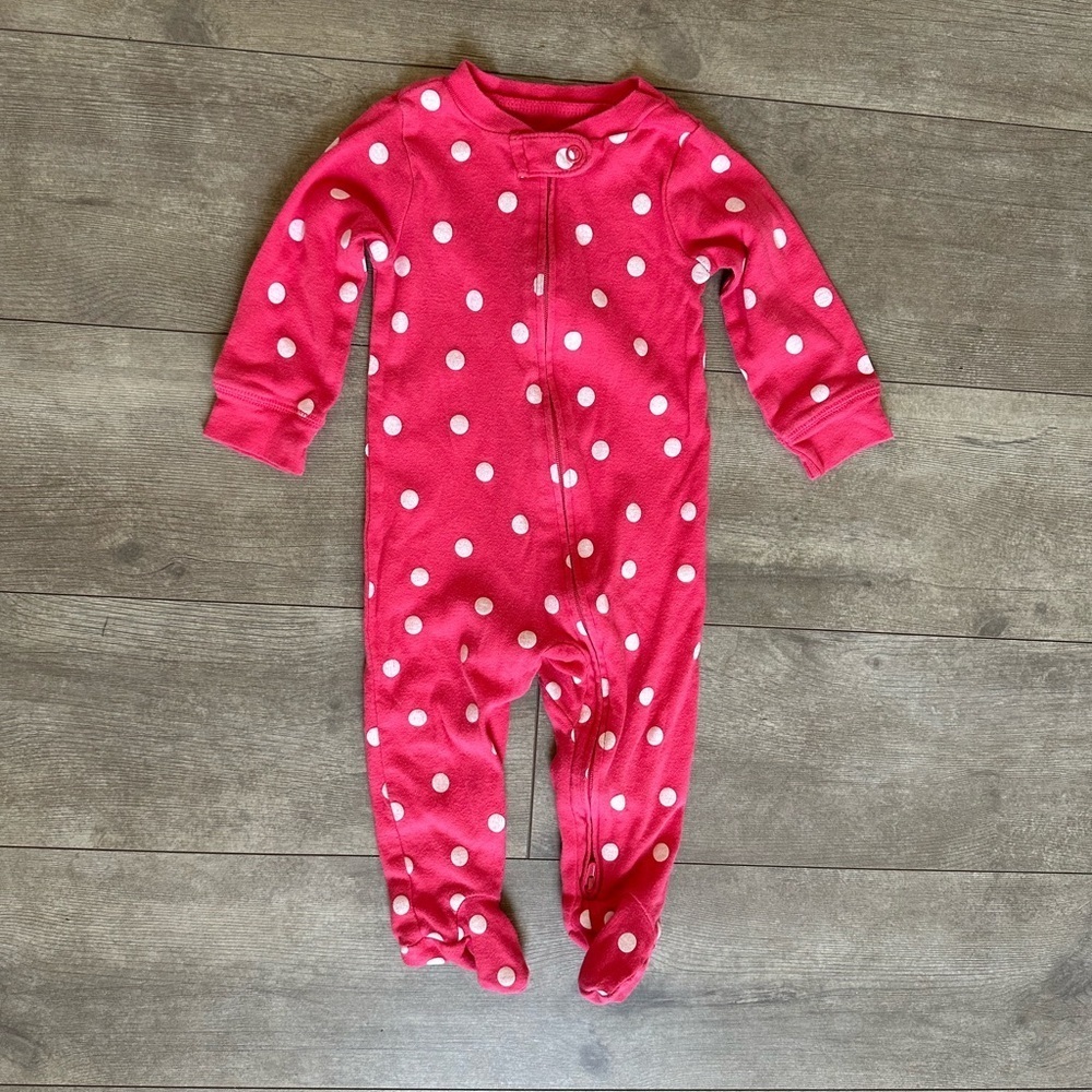 Carter’s Polka Dot Zip Sleep & Play Footies 9 Months Baby Girl